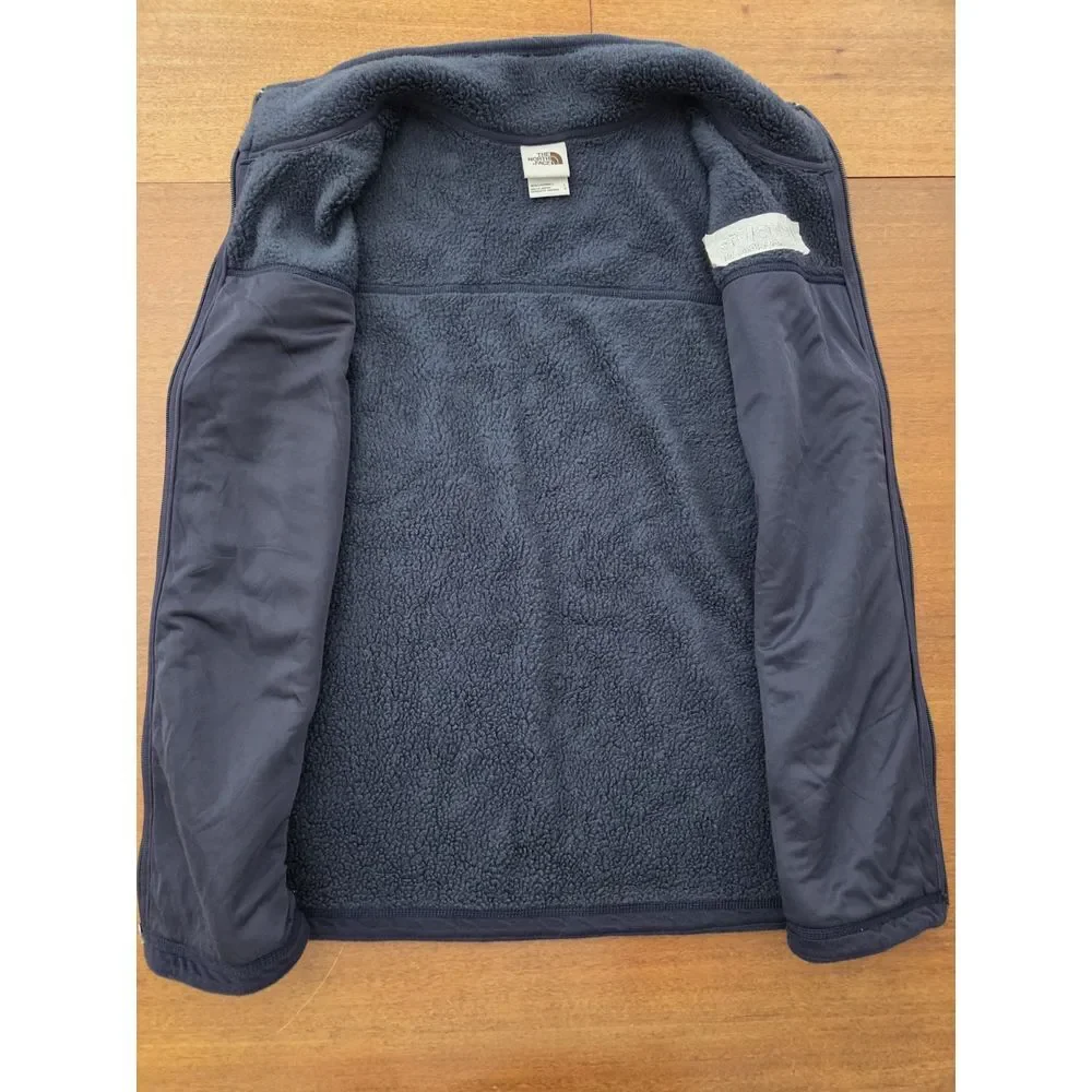 Men's The North Face‎ Fleece Vest Large Blue Full Zip Business Logo